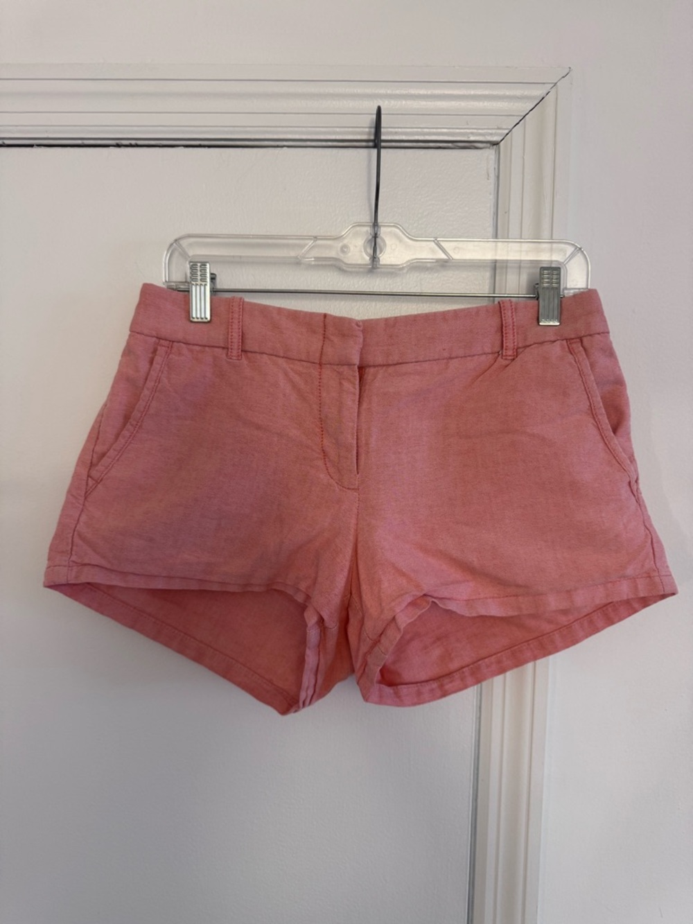 J. Crew Coral Pink Linen Blend Shorts